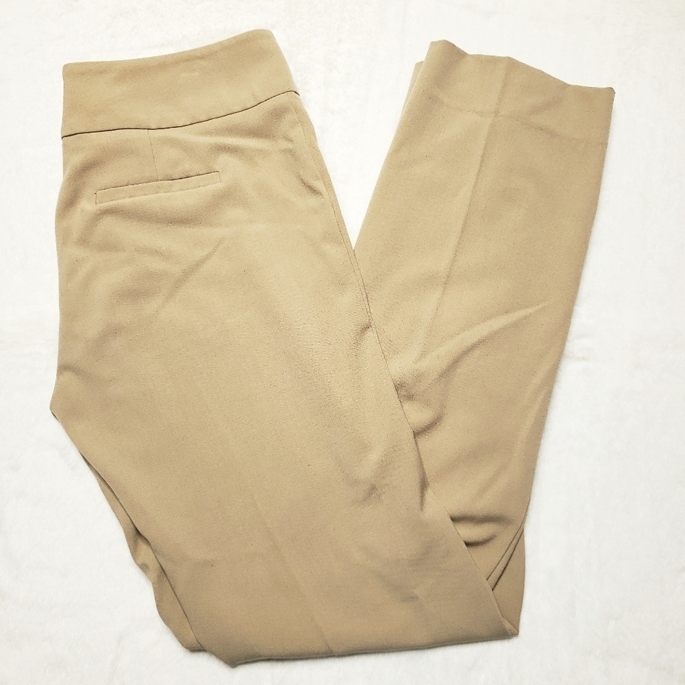 Kenneth Cole Khaki Flat Front Straight Leg Dress Pants Office Work Trousers Sz 4 - Picture 3 of 7